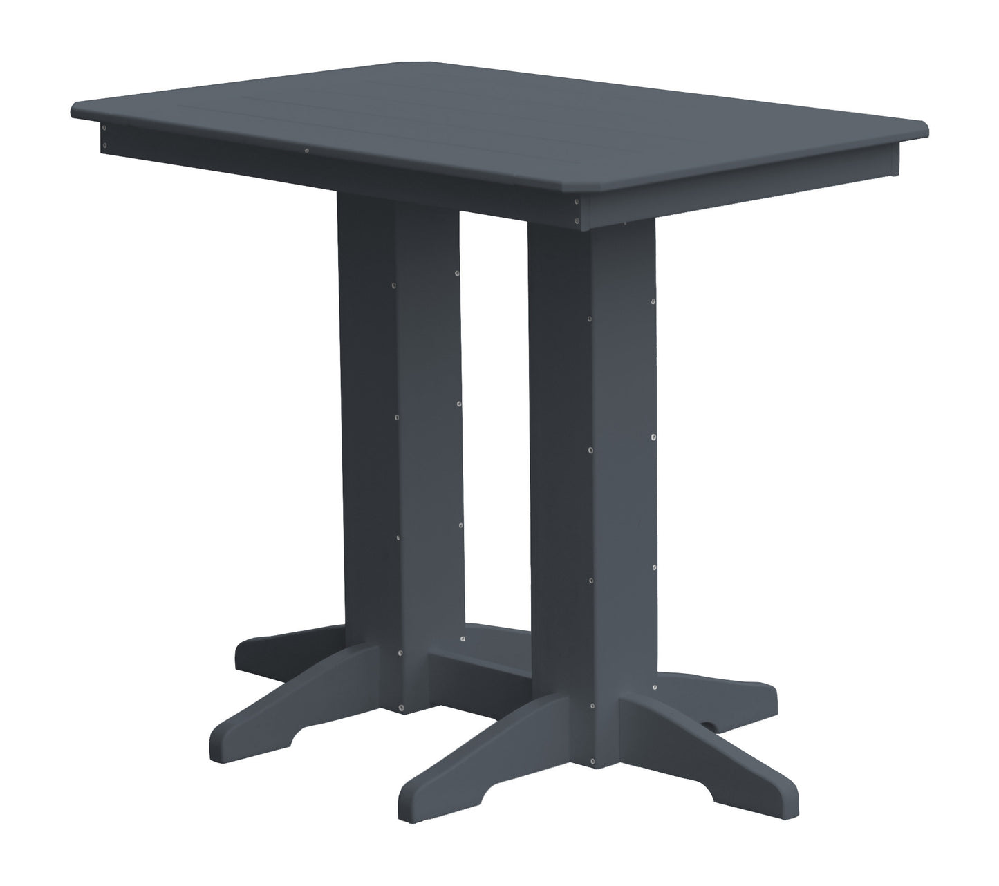 A&L Furniture Recycled Plastic 48" x 33"  Bar Table - Dark Gray