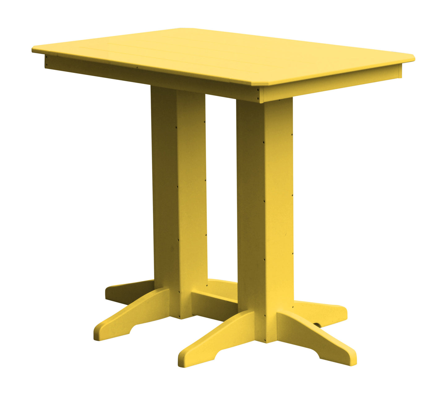 A&L Furniture Recycled Plastic 48" x 33"  Bar Table - Lemon Yellow