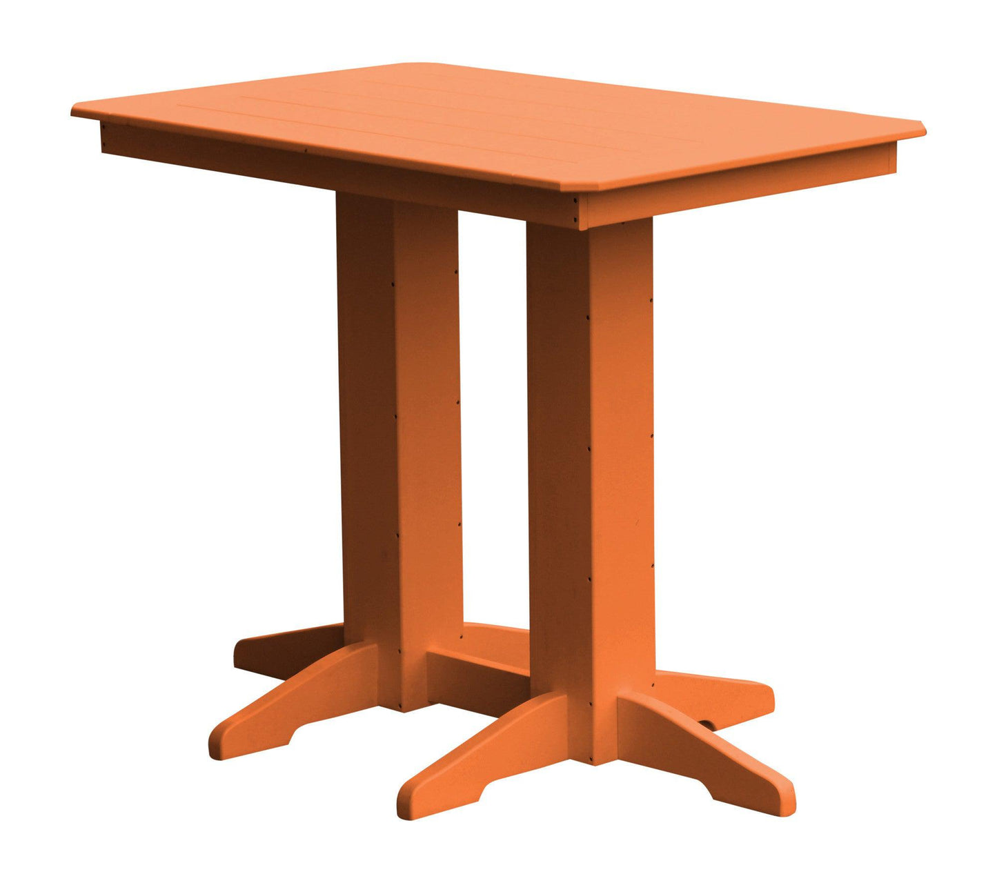A&L Furniture Recycled Plastic 48" x 33"  Bar Table - Orange
