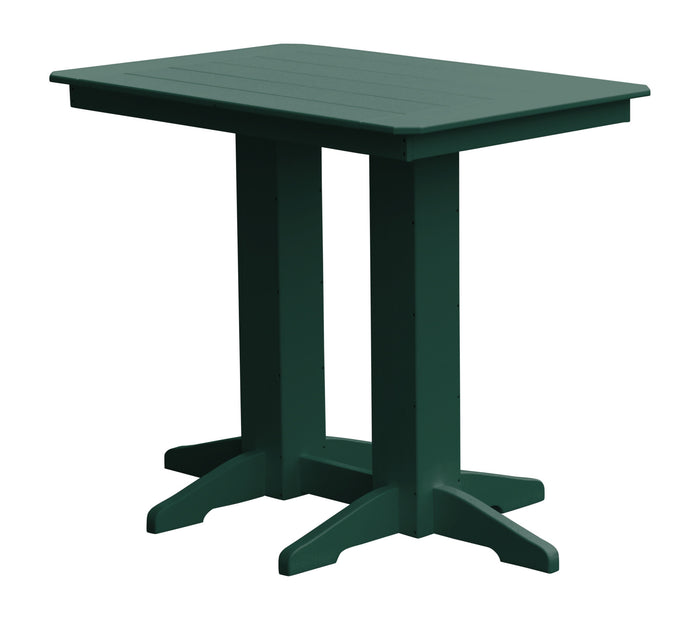 A&L Furniture Recycled Plastic 48" x 33"  Bar Table - Turf Green