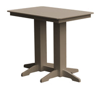 A&L Furniture Recycled Plastic 48" x 33"  Bar Table - Weatheredwood