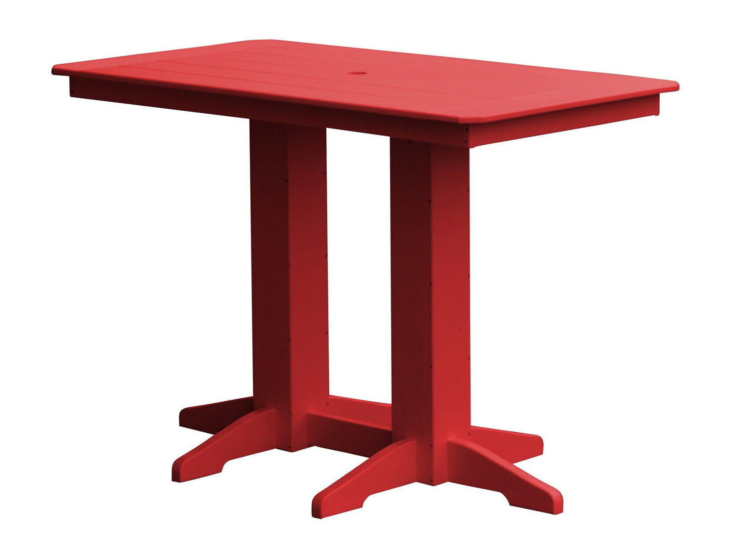 A&L Furniture Recycled Plastic 5' Bar Table - Bright Red