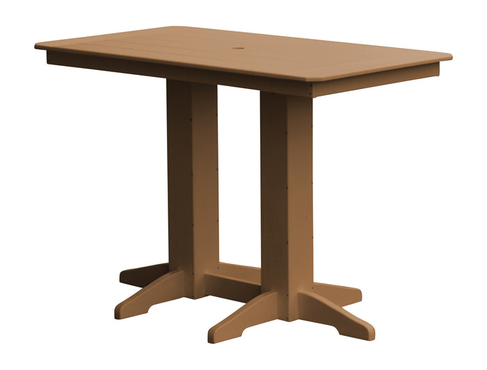 A&L Furniture Recycled Plastic 5' Bar Table - Cedar