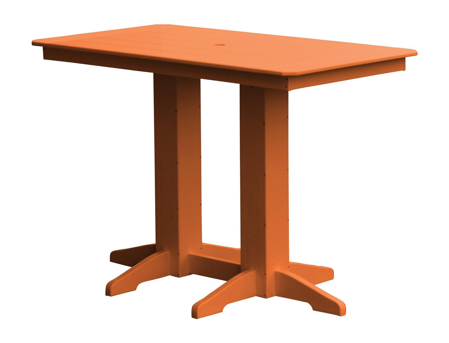 A&L Furniture Recycled Plastic 5' Bar Table - Orange