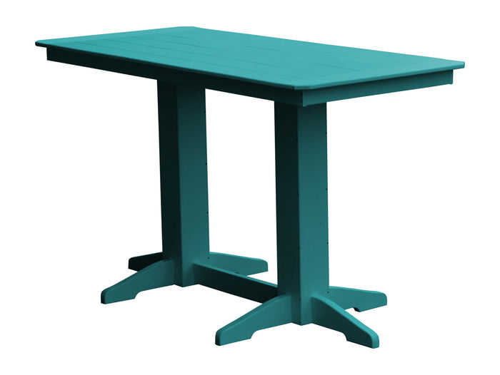 A&L Furniture Recycled Plastic 6' Bar Table - Aruba Blue