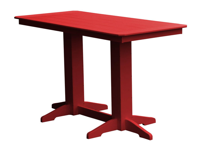 A&L Furniture Recycled Plastic 6' Bar Table - Bright Red