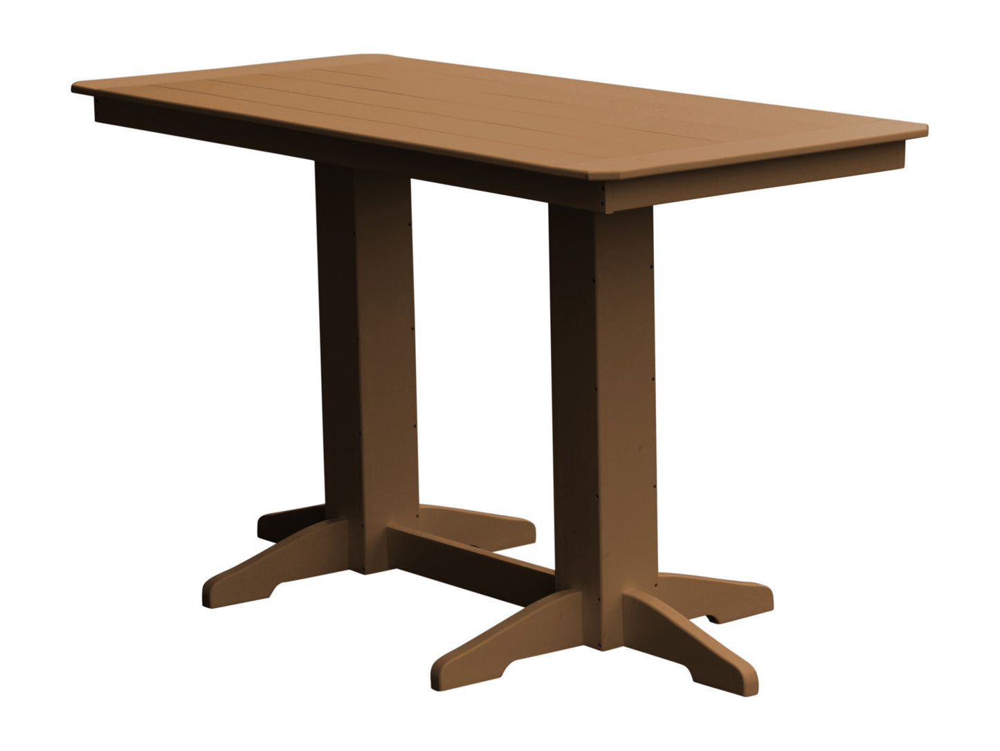 A&L Furniture Recycled Plastic 6' Bar Table - Cedar