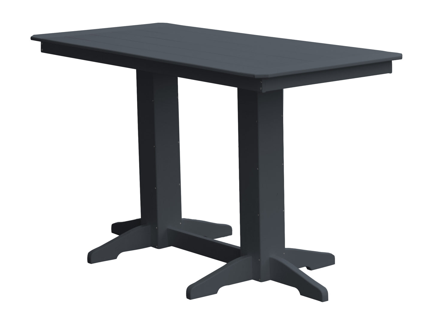 A&L Furniture Recycled Plastic 6' Bar Table - Dark Gray