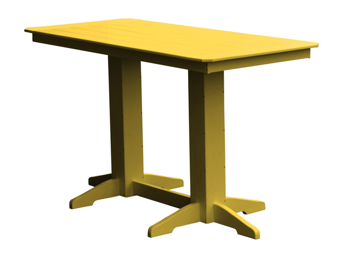 A&L Furniture Recycled Plastic 6' Bar Table - Lemon Yellow