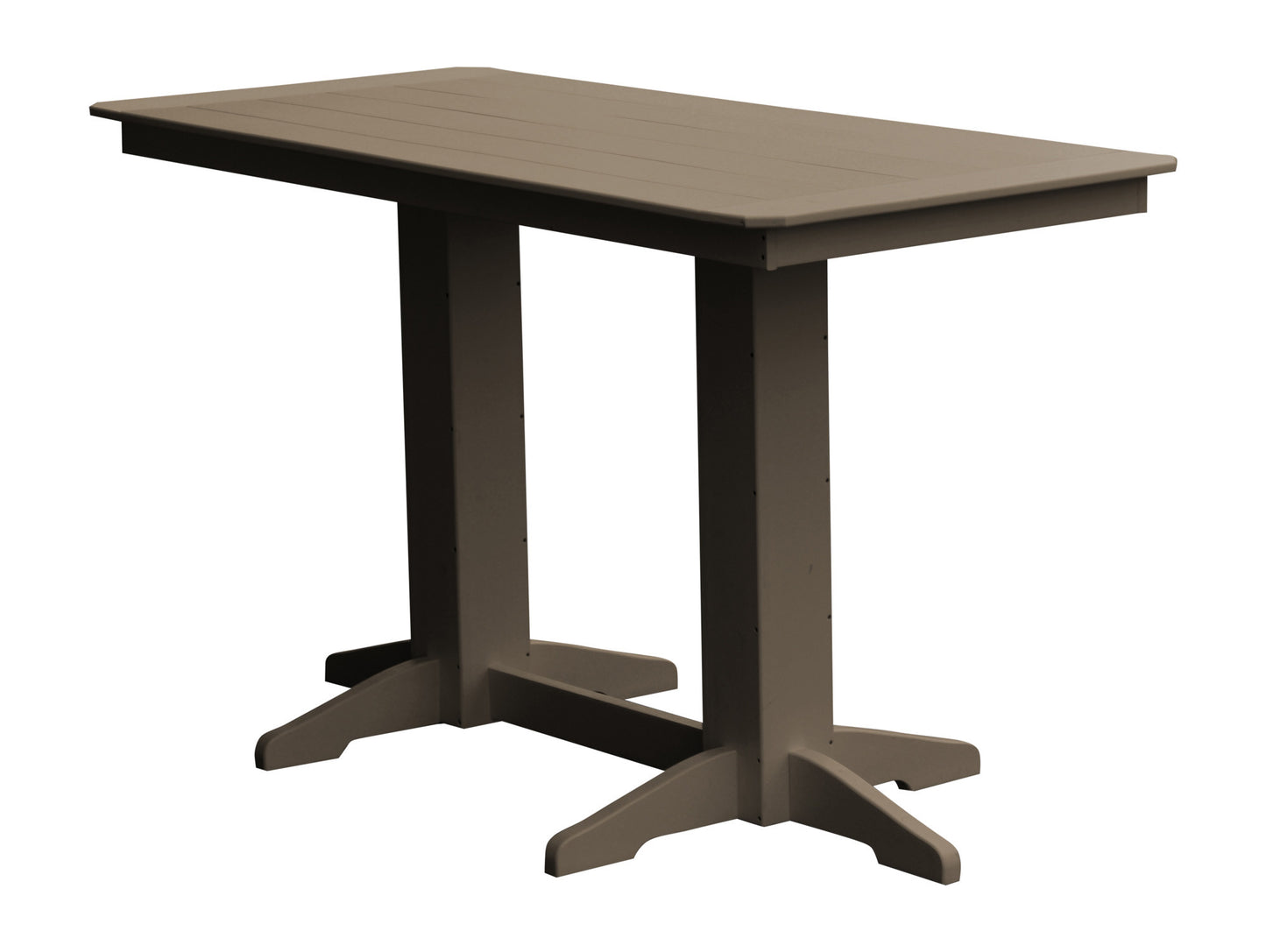 A&L Furniture Recycled Plastic 6' Bar Table - Weatheredwood