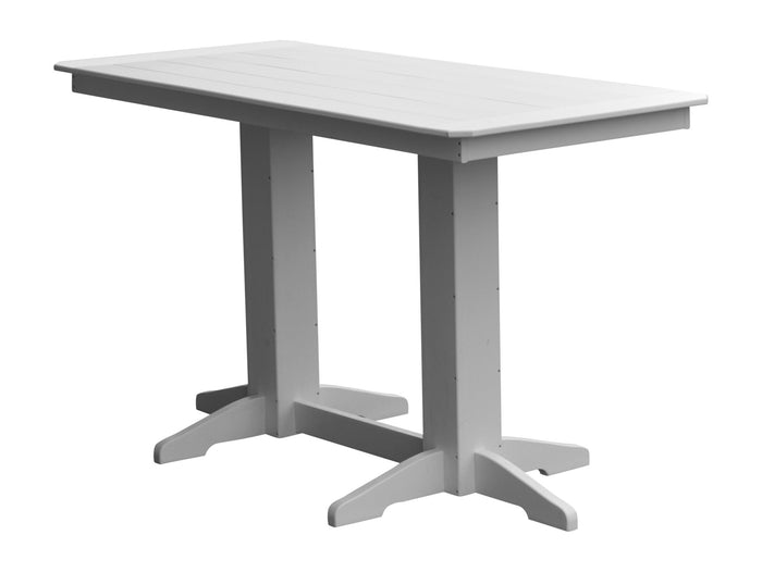 A&L Furniture Recycled Plastic 6' Bar Table - White