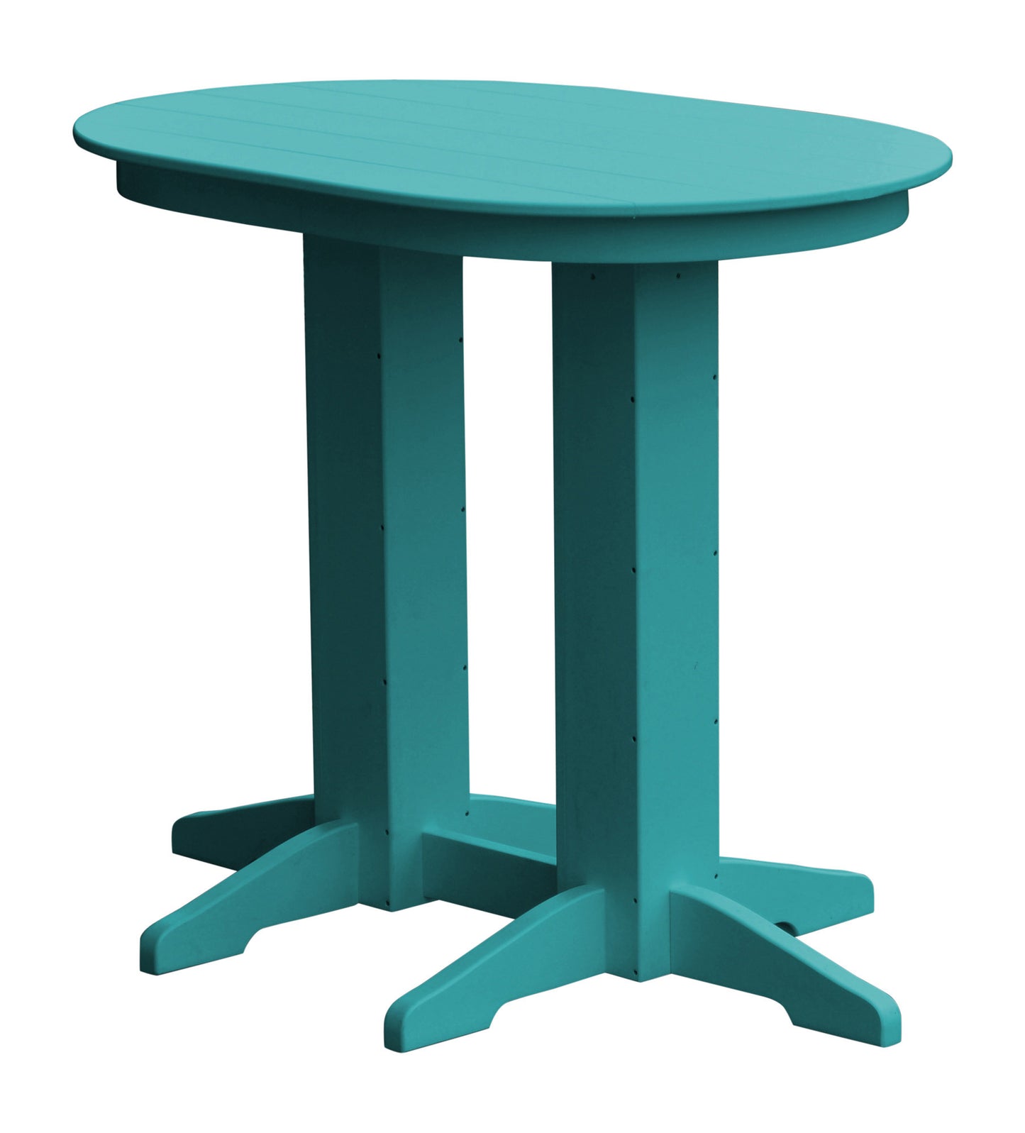 A&L Furniture Recycled Plastic 4' Oval Bar Table - Aruba Blue