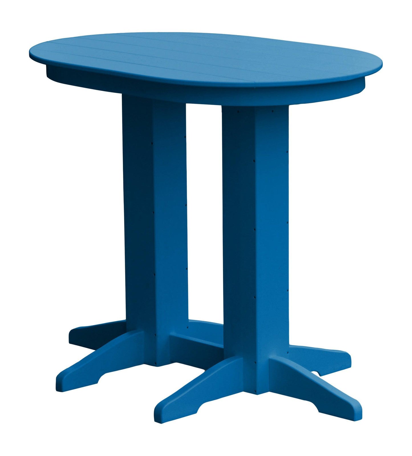 A&L Furniture Recycled Plastic 4' Oval Bar Table - Blue