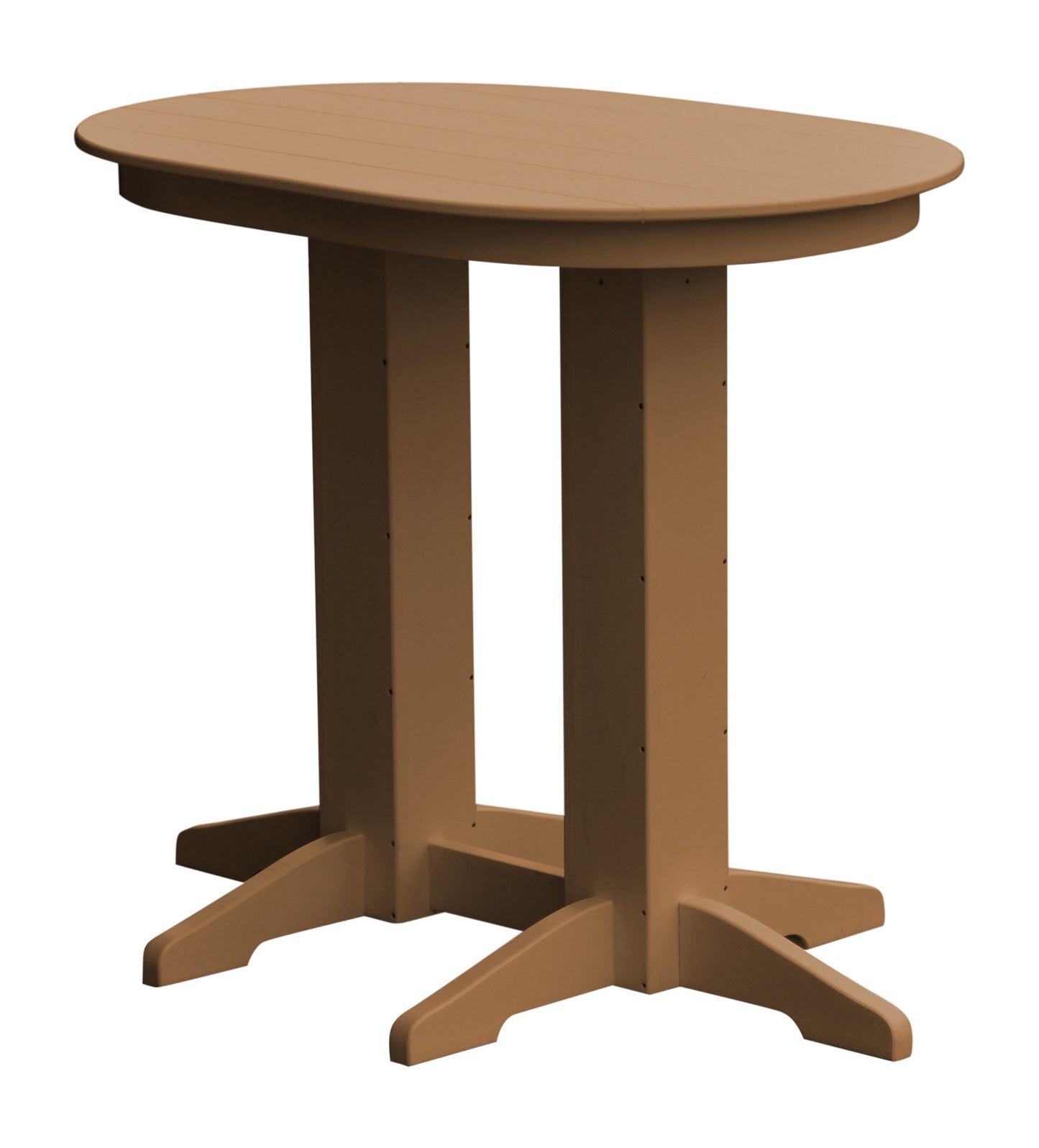 A&L Furniture Recycled Plastic 4' Oval Bar Table - Cedar