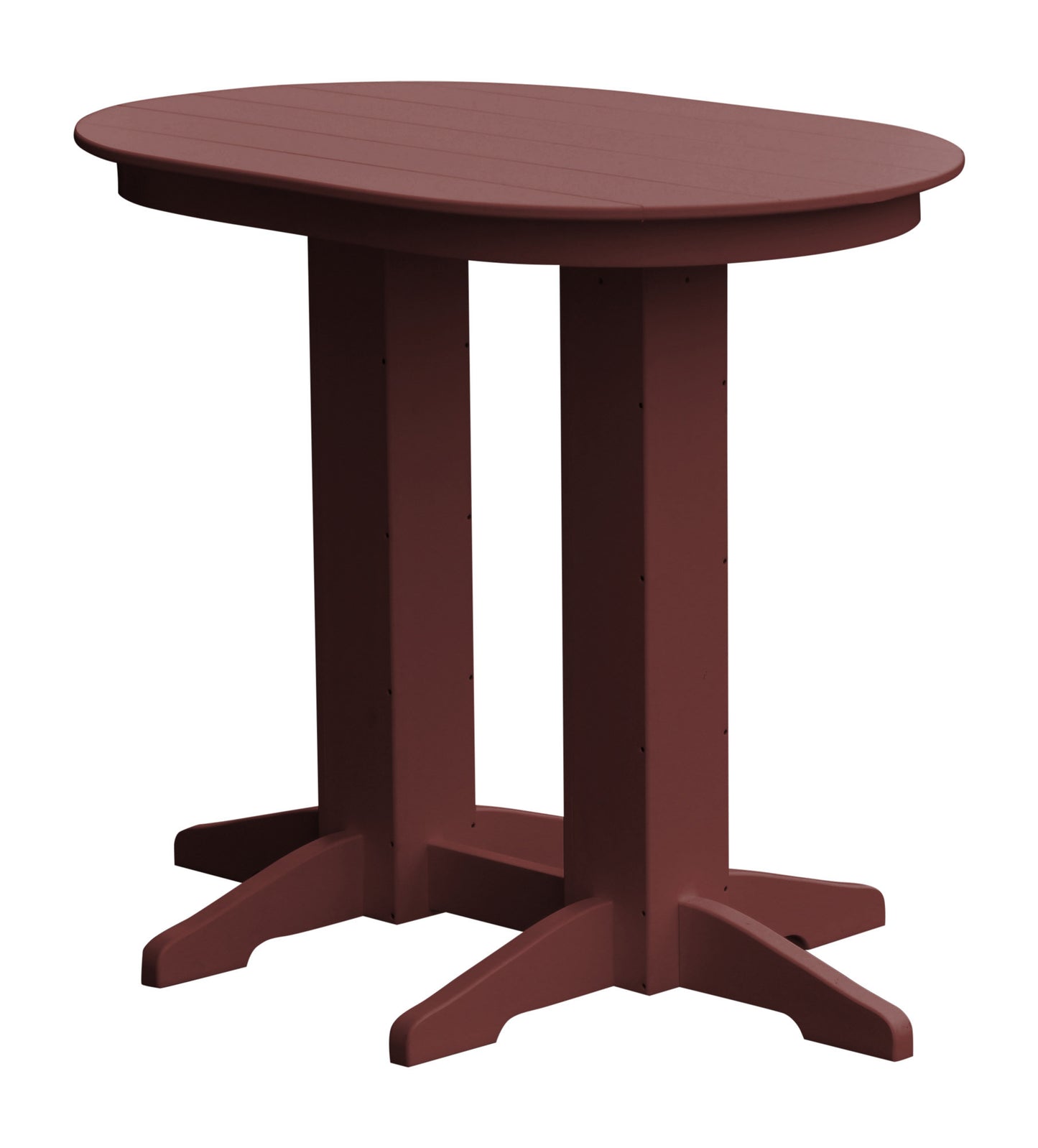 A&L Furniture Recycled Plastic 4' Oval Bar Table - Cherrywood