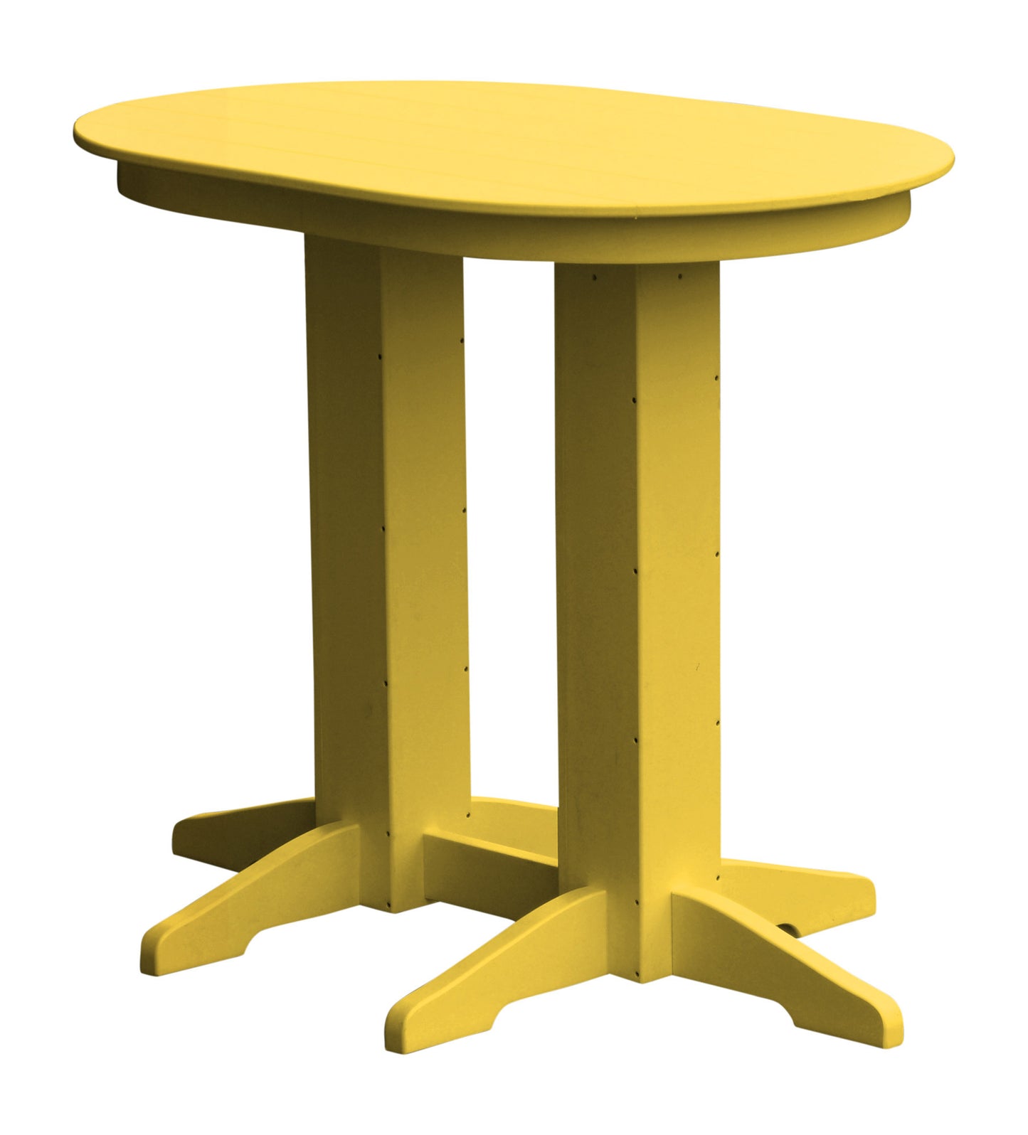 A&L Furniture Recycled Plastic 4' Oval Bar Table - Lemon Yellow