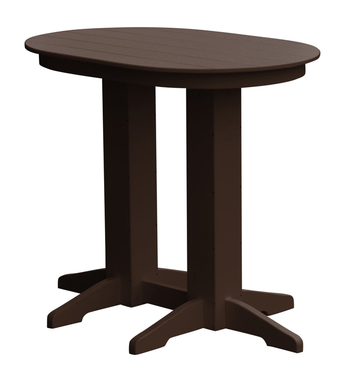 A&L Furniture Recycled Plastic 4' Oval Bar Table - Tudor Brown