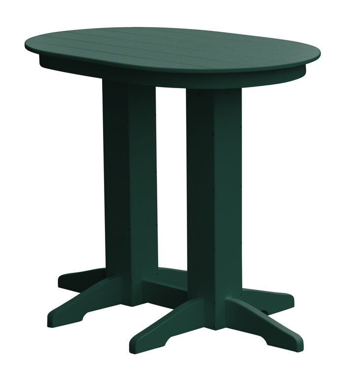 A&L Furniture Recycled Plastic 4' Oval Bar Table - Turf Green