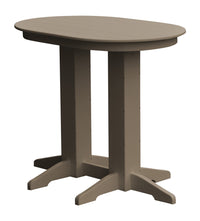 A&L Furniture Recycled Plastic 4' Oval Bar Table - Weatheredwood