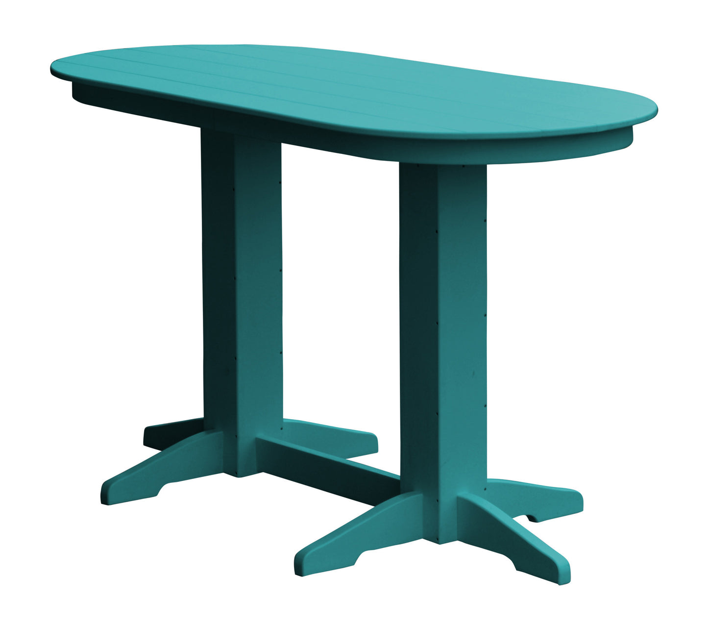 A&L Furniture Recycled Plastic 6' Oval Bar Table - Aruba Blue