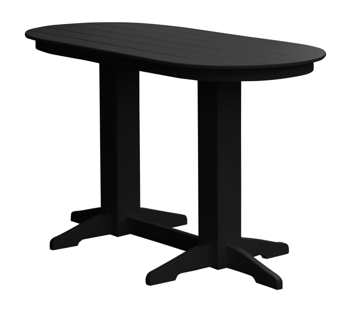 A&L Furniture Recycled Plastic 6' Oval Bar Table - Black