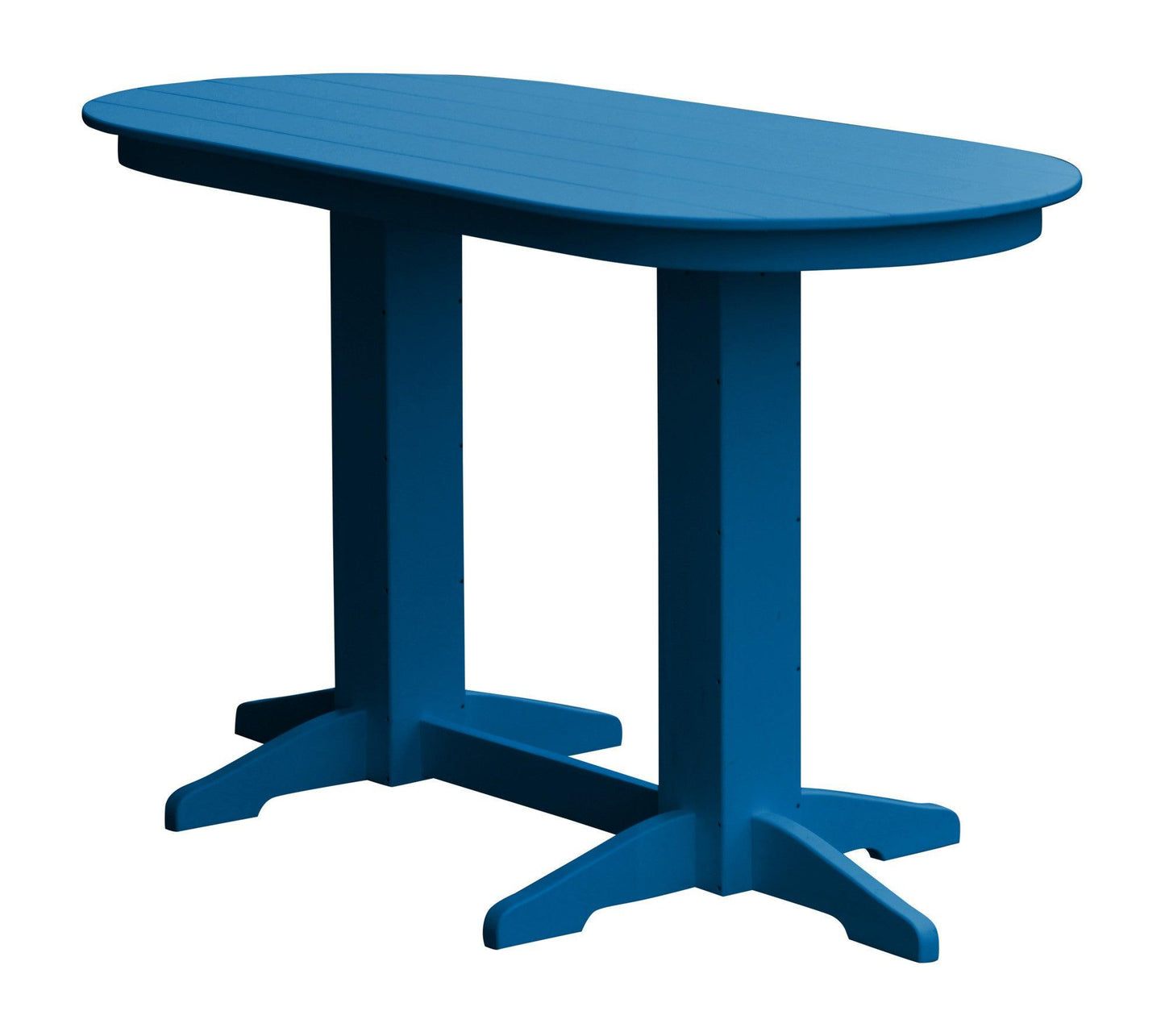 A&L Furniture Recycled Plastic 6' Oval Bar Table - Blue