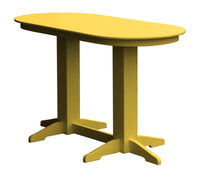 A&L Furniture Recycled Plastic 6' Oval Bar Table - Lemon Yellow