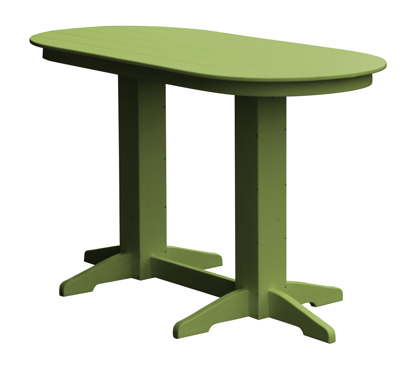 A&L Furniture Recycled Plastic 6' Oval Bar Table - Tropical Lime
