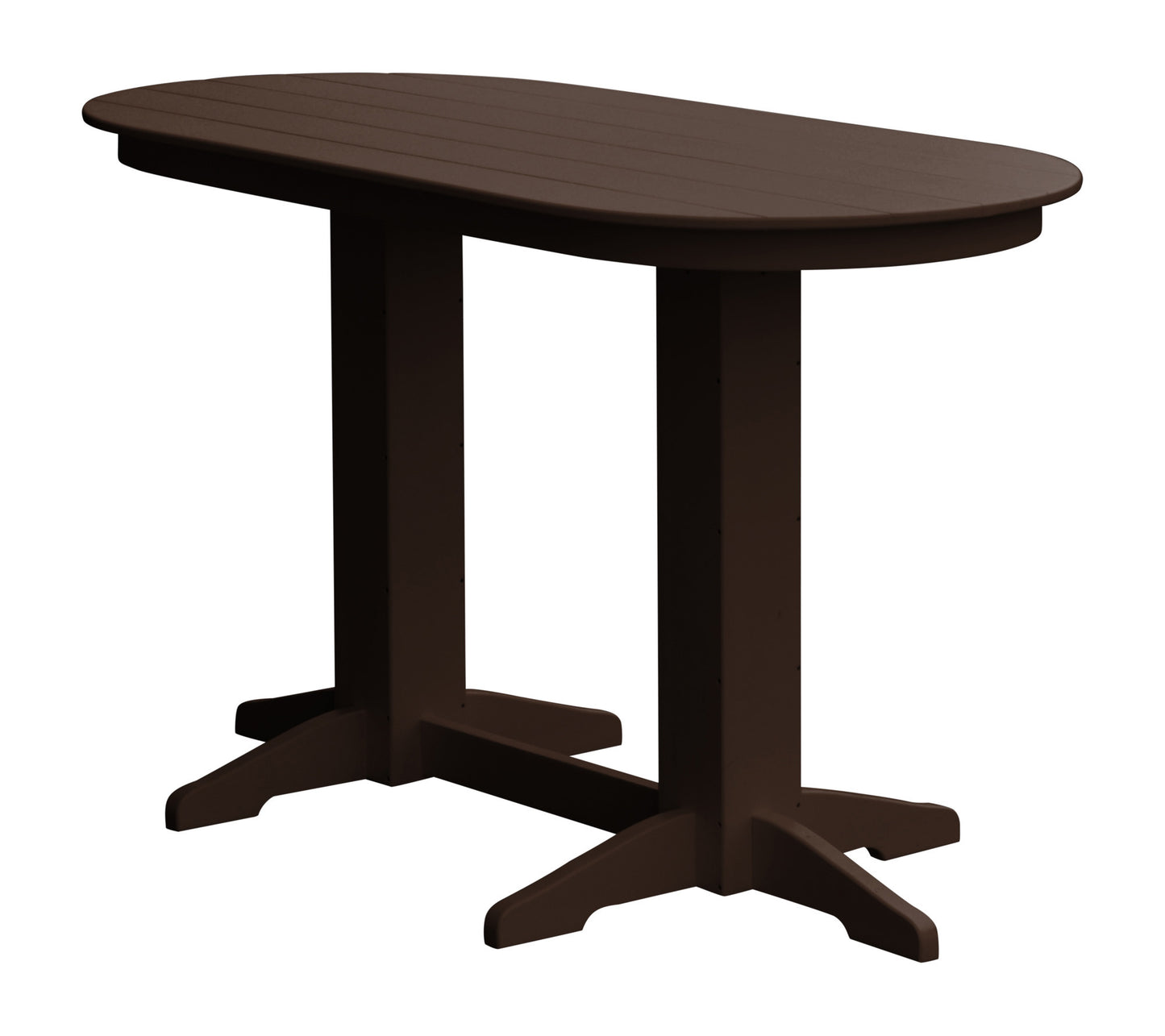 A&L Furniture Recycled Plastic 6' Oval Bar Table - Tudor Brown