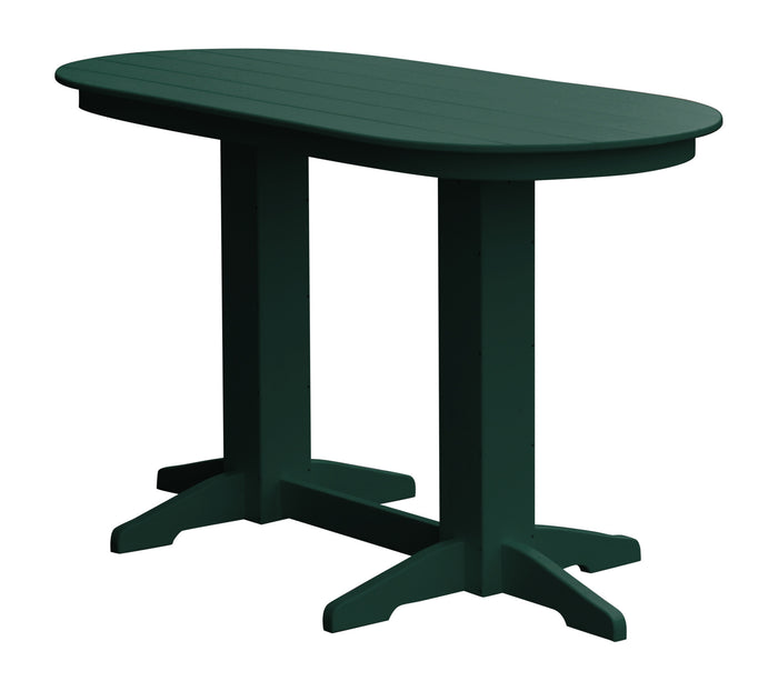 A&L Furniture Recycled Plastic 6' Oval Bar Table - Turf Green