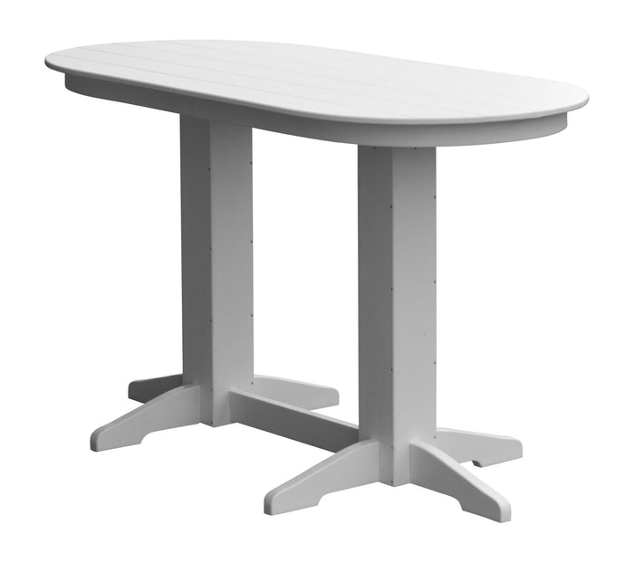 A&L Furniture Recycled Plastic 6' Oval Bar Table - White