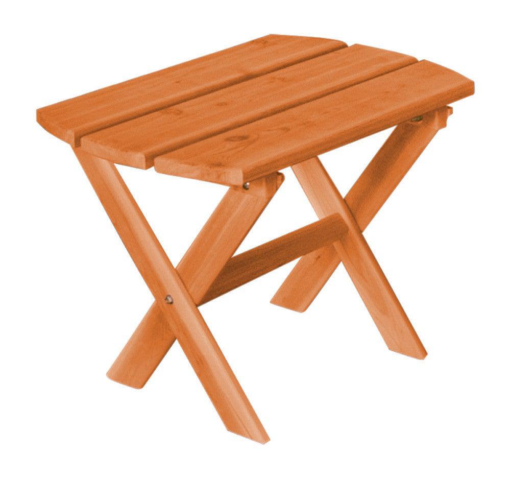Regallion Outdoor Western Red Cedar Folding Oval End Table - LEAD TIME TO SHIP 2 WEEKS