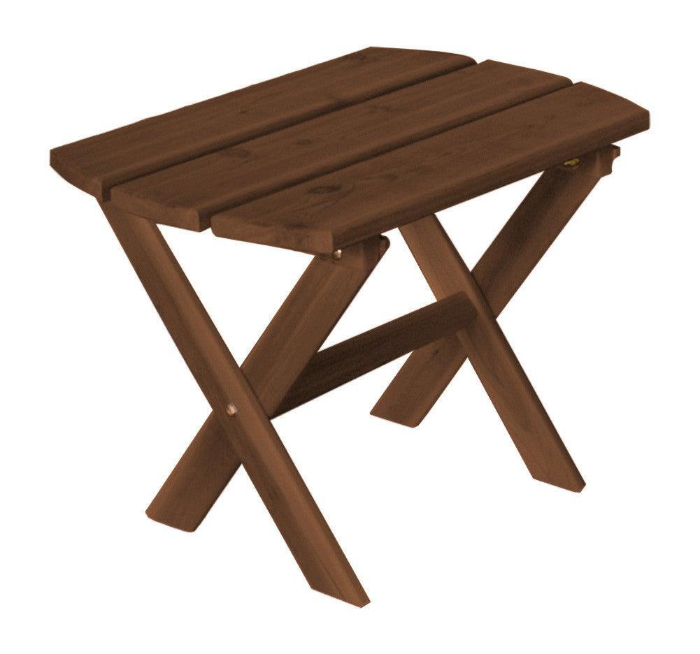 Regallion Outdoor Western Red Cedar Folding Oval End Table - LEAD TIME TO SHIP 2 WEEKS