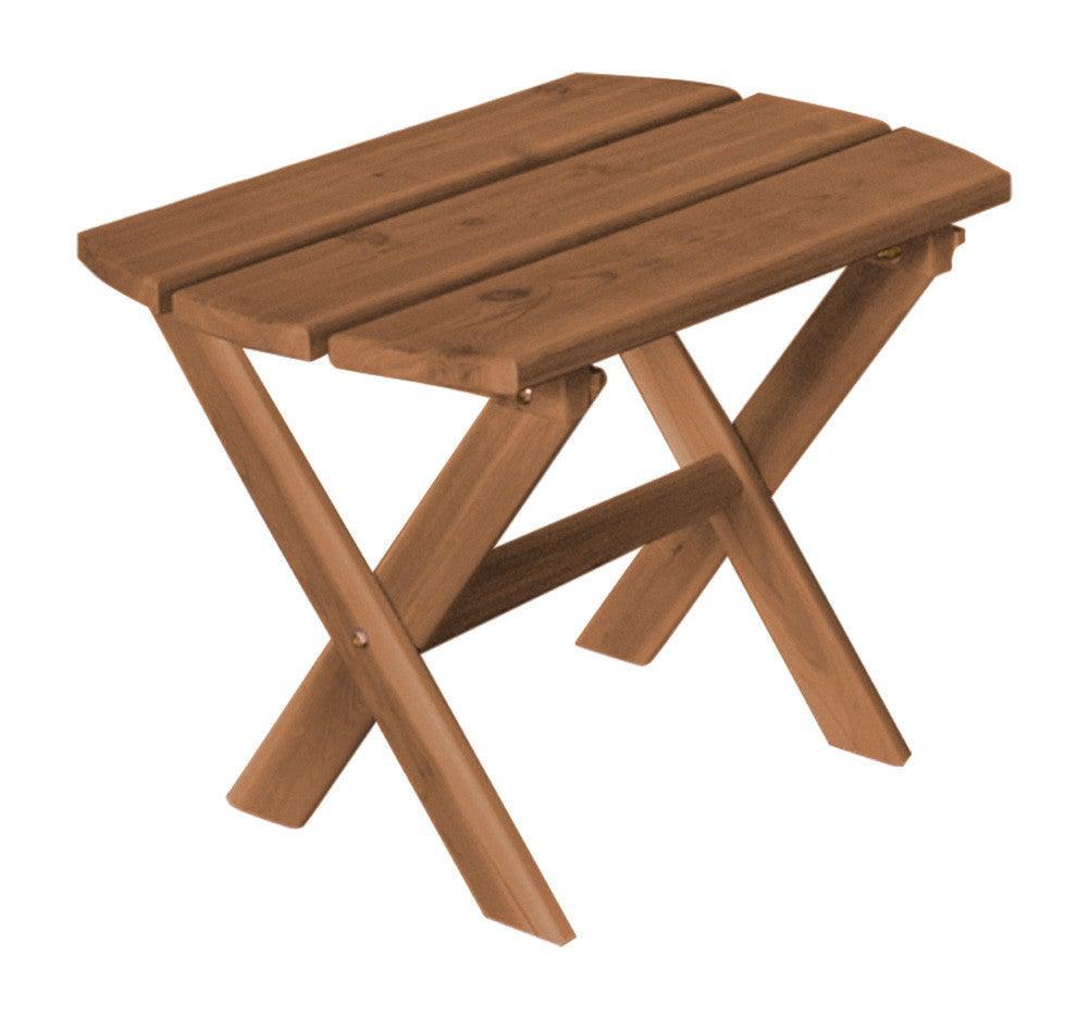 Regallion Outdoor Western Red Cedar Folding Oval End Table - LEAD TIME TO SHIP 2 WEEKS