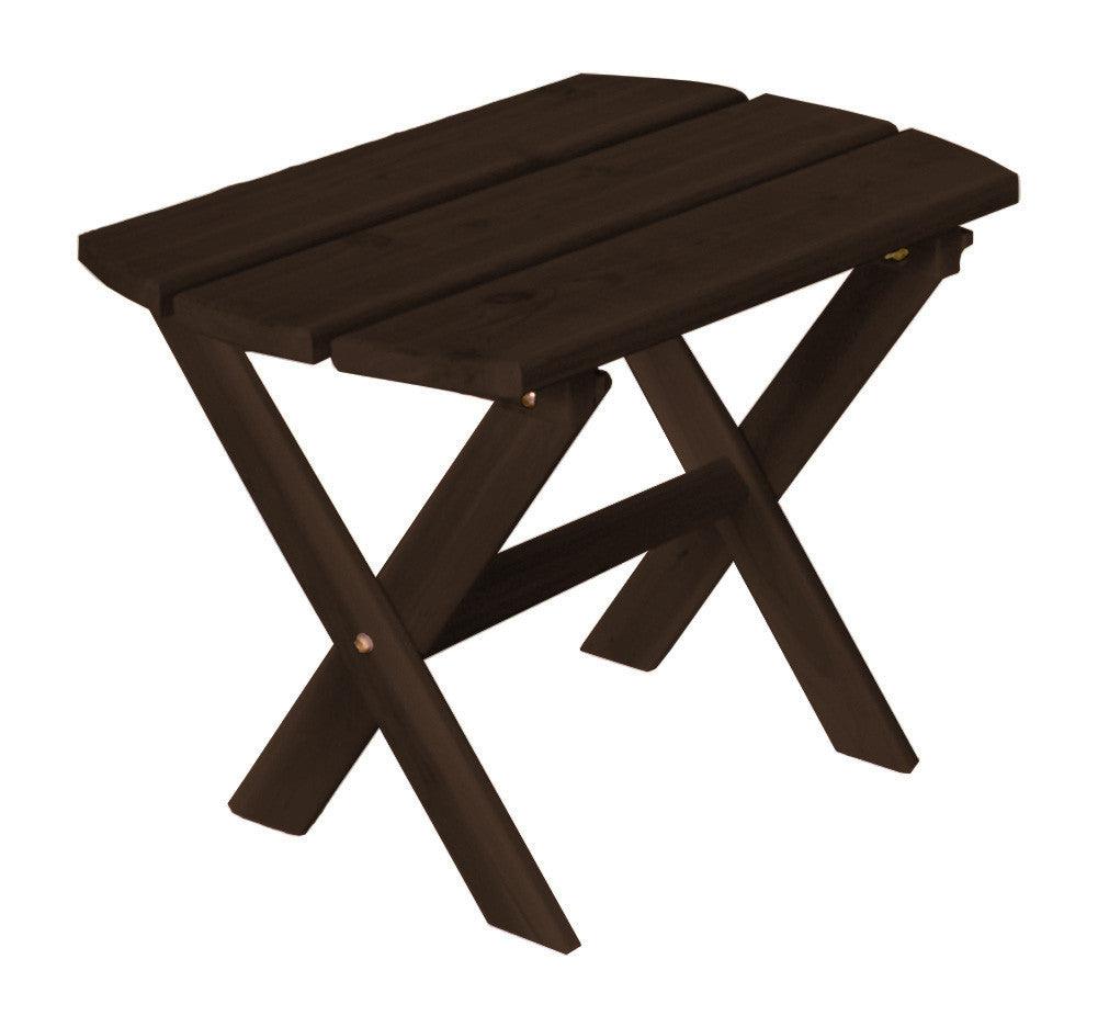 Regallion Outdoor Western Red Cedar Folding Oval End Table - LEAD TIME TO SHIP 2 WEEKS