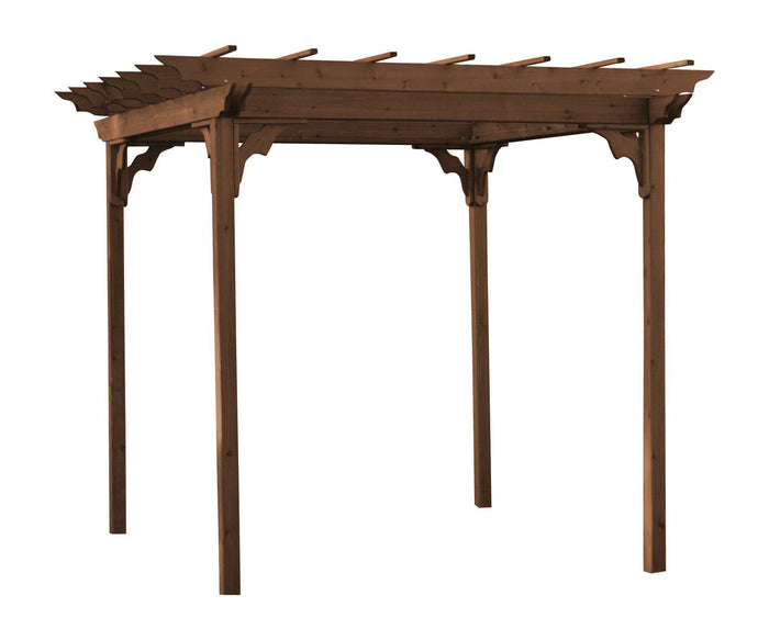 a&l western red cedar 8' x 8' pergola with swing hangers mushroom stain