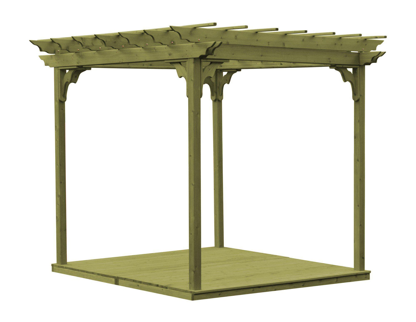 A&L FURNITURE CO. Western Red Cedar 8'x8' Pergola w/Deck & Swing Hangers (THIS ITEM HAS BEEN DISCONTINUED) - LEAD TIME TO SHIP 2 WEEKS