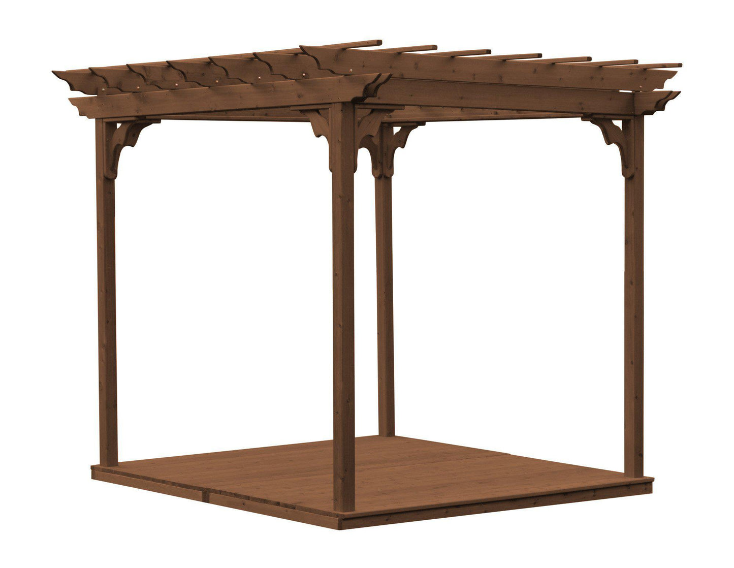 A&L FURNITURE CO. Western Red Cedar 8'x8' Pergola w/Deck & Swing Hangers (THIS ITEM HAS BEEN DISCONTINUED) - LEAD TIME TO SHIP 2 WEEKS