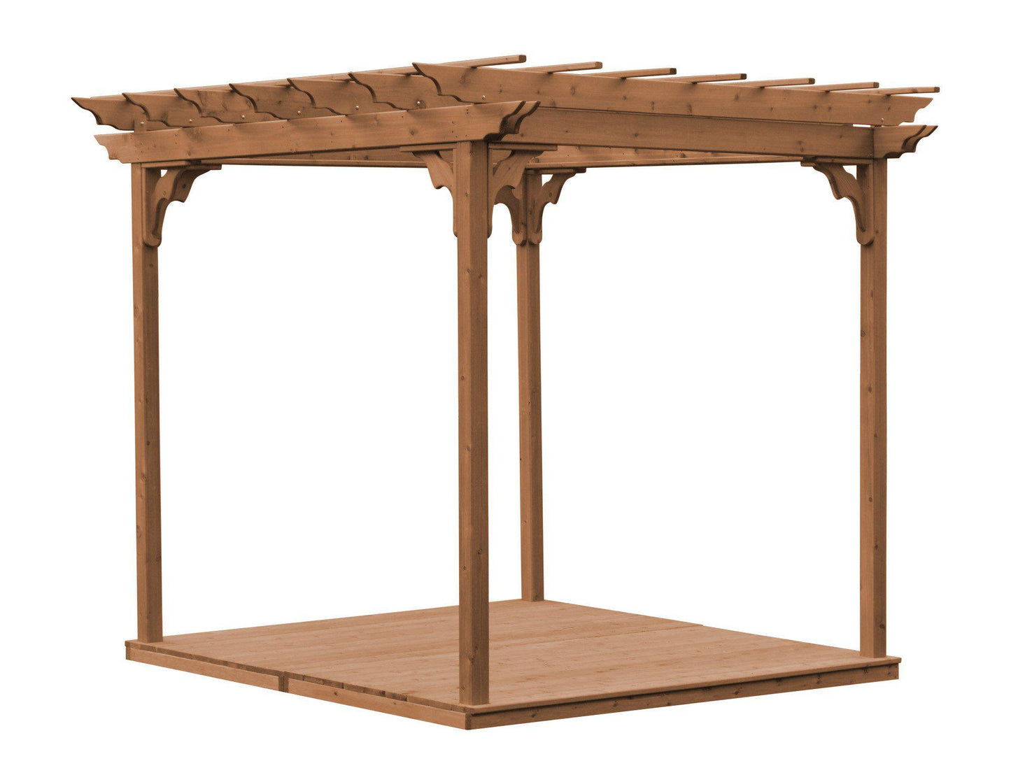 A&L FURNITURE CO. Western Red Cedar 8'x10' Pergola w/Deck & Swing Hangers - LEAD TIME TO SHIP 4 WEEKS OR LESS