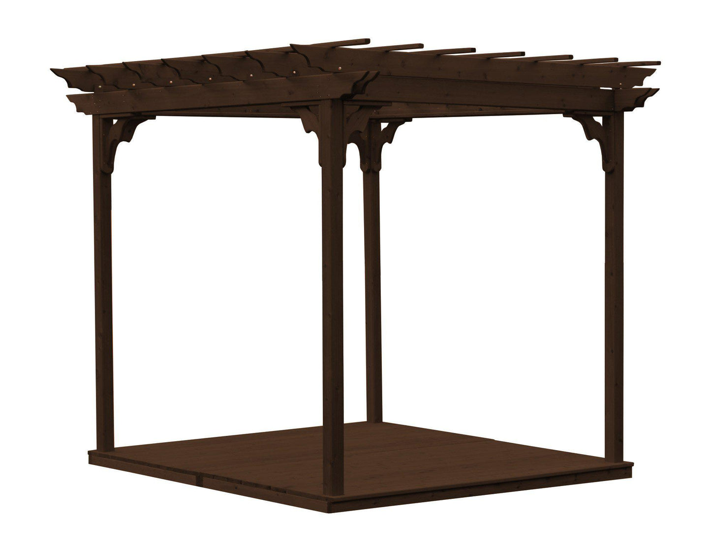 A&L FURNITURE CO. Western Red Cedar 8'x10' Pergola w/Deck & Swing Hangers - LEAD TIME TO SHIP 4 WEEKS OR LESS