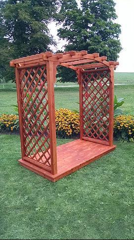 A&L Furniture Co. Western Red Cedar 4' Jamesport Arbor & Deck - LEAD TIME TO SHIP 4 WEEKS OR LESS