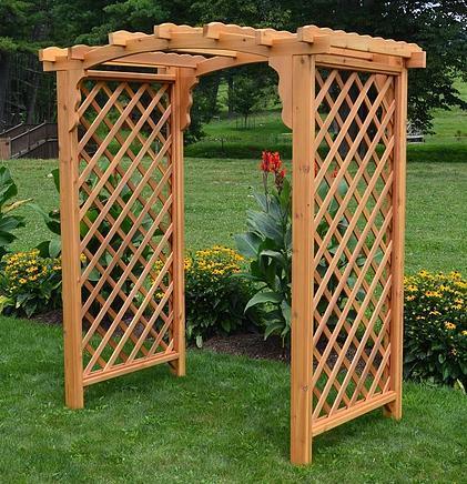 A&L Furniture Co. Western Red Cedar 4' Jamesport Arbor - LEAD TIME TO SHIP 4 WEEKS OR LESS