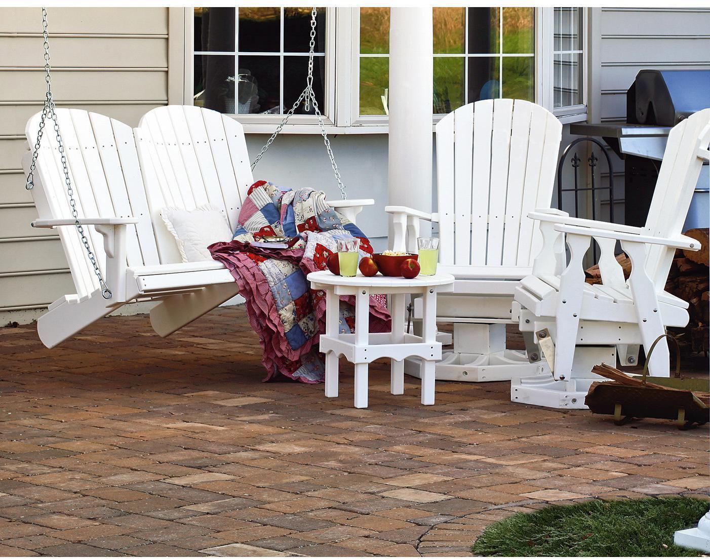 Leisure Lawns Amish Made Recycled Plastic 4' Fan-Back Porch Swing Model # 341 - LEAD TIME TO SHIP 4 WEEKS