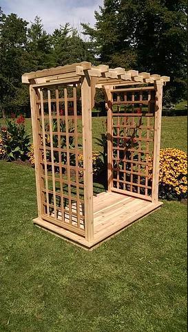 Backyard Crafts Western Red Cedar 6' Lexington Arbor & Deck - LEAD TIME TO SHIP 2 WEEKS