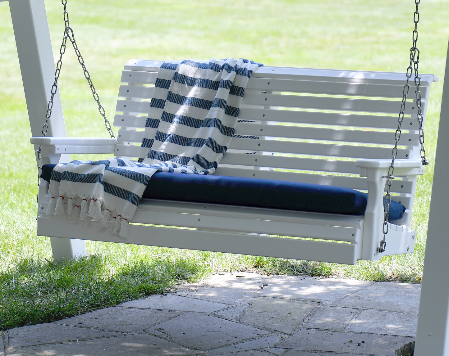 luxcraft rollback 4ft. recycled plastic porch swing white