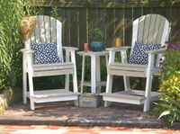 luxcraft counter height recycled plastic adirondack balcony chair set birch on white
