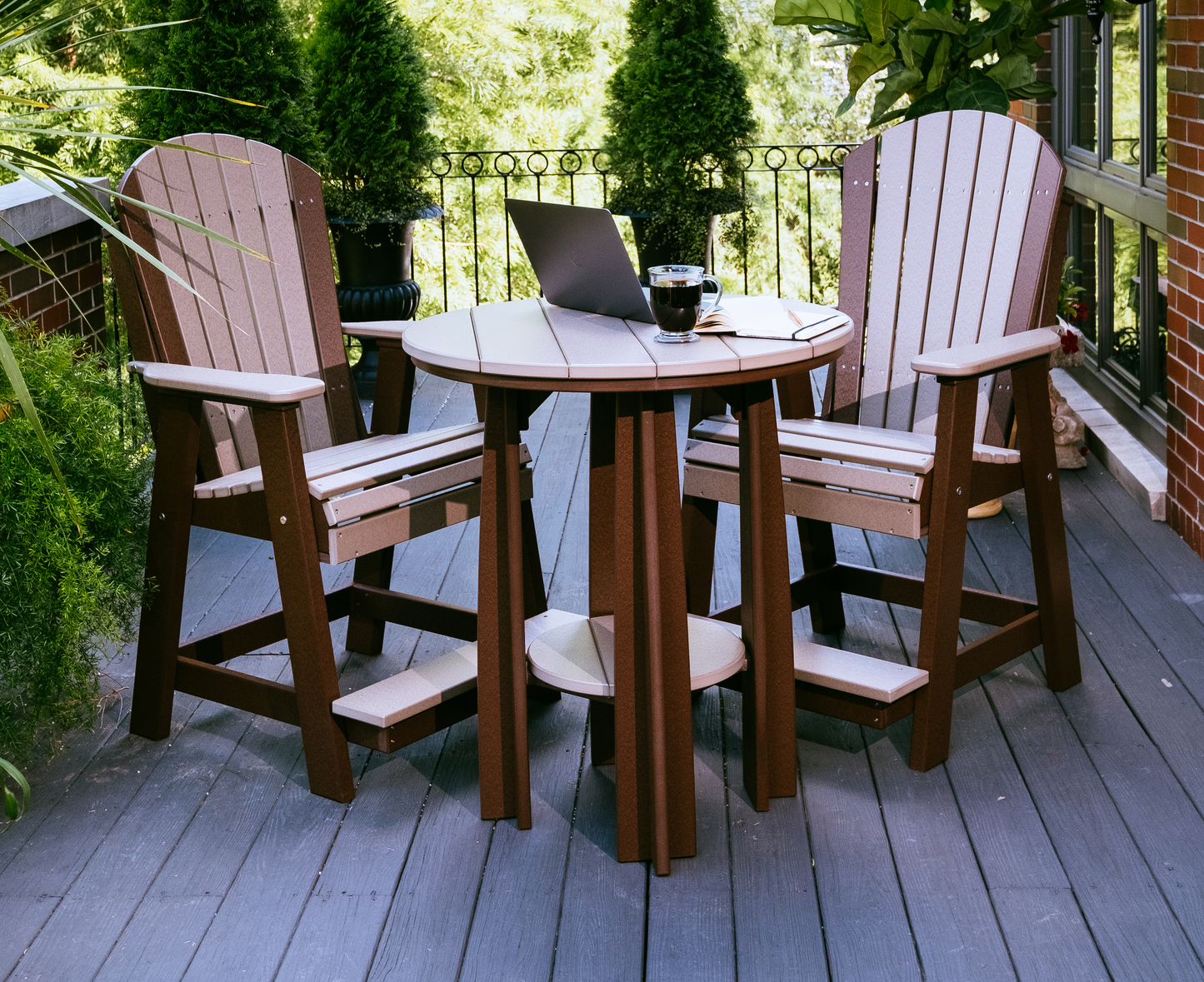 LuxCraft Recycled Plastic Counter Height Adirondack Balcony Table Set  - LEAD TIME TO SHIP 7 BUSINESS DAYS OR LESS