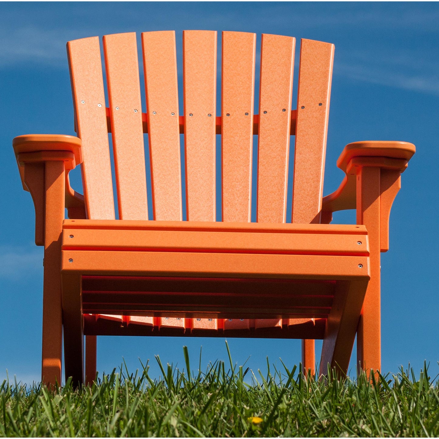 luxcraft recycled plastic deluxe adirondack chair tangerine