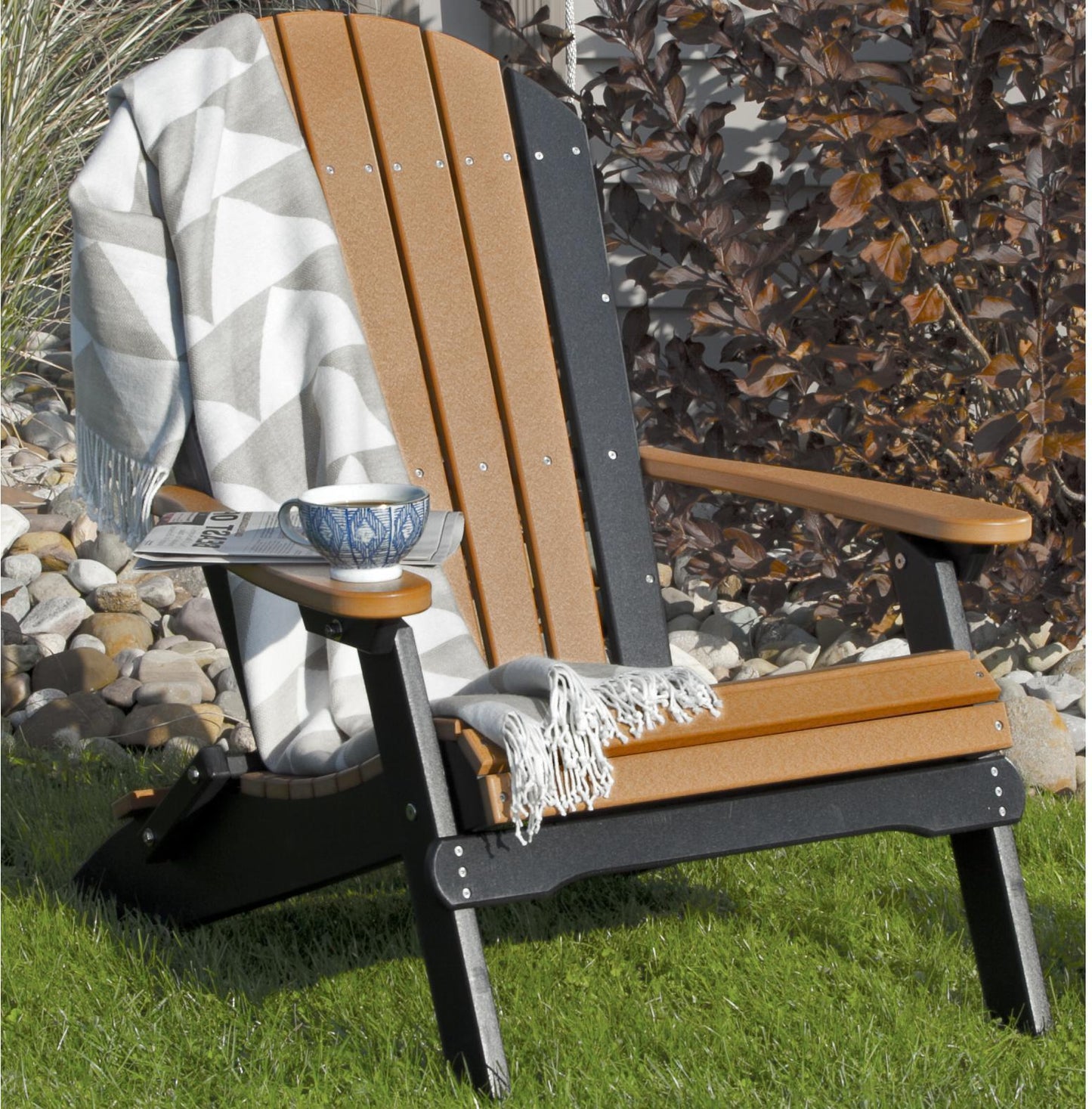 LuxCraft Recycled Plastic Folding Adirondack Chair  - LEAD TIME TO SHIP 10 to 12 BUSINESS DAYS