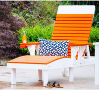 luxcraft recycled plastic lounge chair tangerine on white